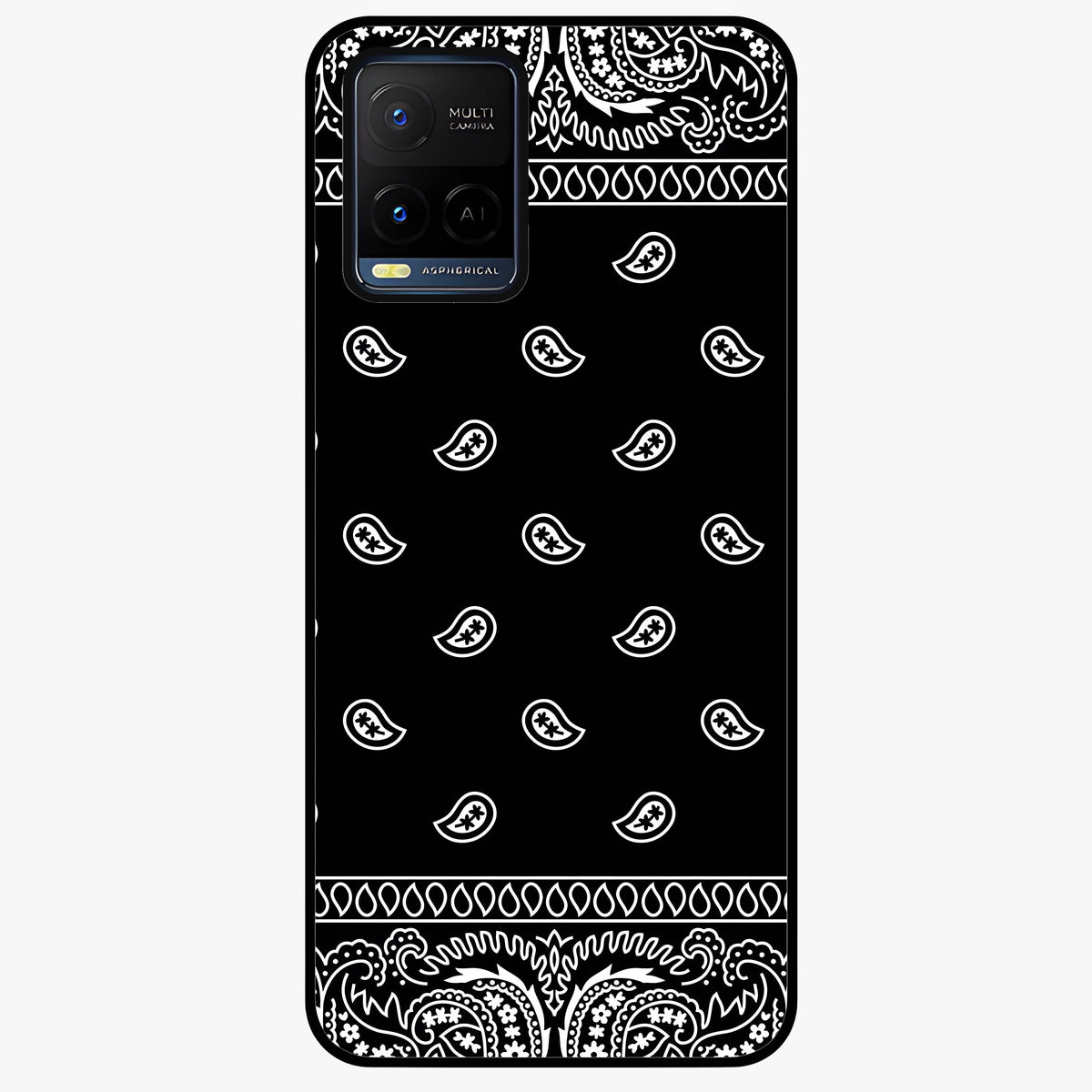 Retro Rebel Threads Glass Case showing flat back view with vintage street style artwork and glossy glass finish.