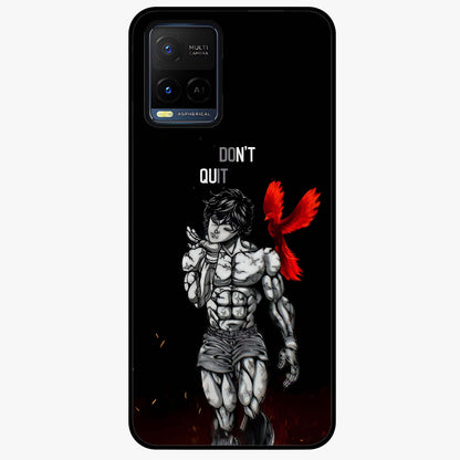 Rise Beyond Limits Glass Case showing flat back view with motivational typography artwork and glossy glass finish.