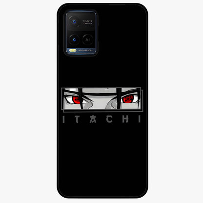 Scarlet Gaze Dominance Glass Case showing flat back view with striking red themed artwork and glossy glass finish.