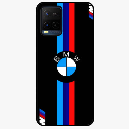 Turbo BMW Beast Glass Case showing flat back view with high performance sports car artwork and glossy glass finish.