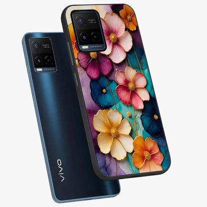 Artlyn Grace Flower Pattern Glass Case displayed in angled mockup highlighting delicate flower pattern design and smooth glass surface.