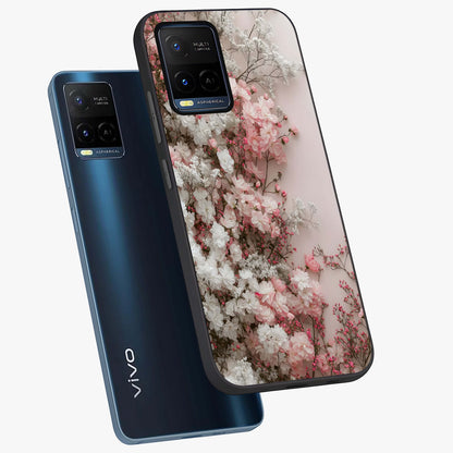 Blush Blossom Cloud Glass Case displayed in angled mockup highlighting soft cloud and blossom design with pastel aesthetic.