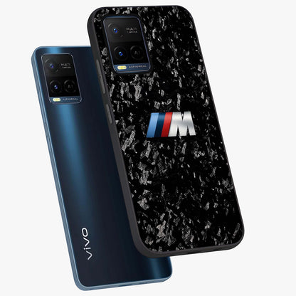 Carbon Speed Mark Glass Case displayed in angled mockup highlighting racing inspired carbon design and sleek aesthetic style.