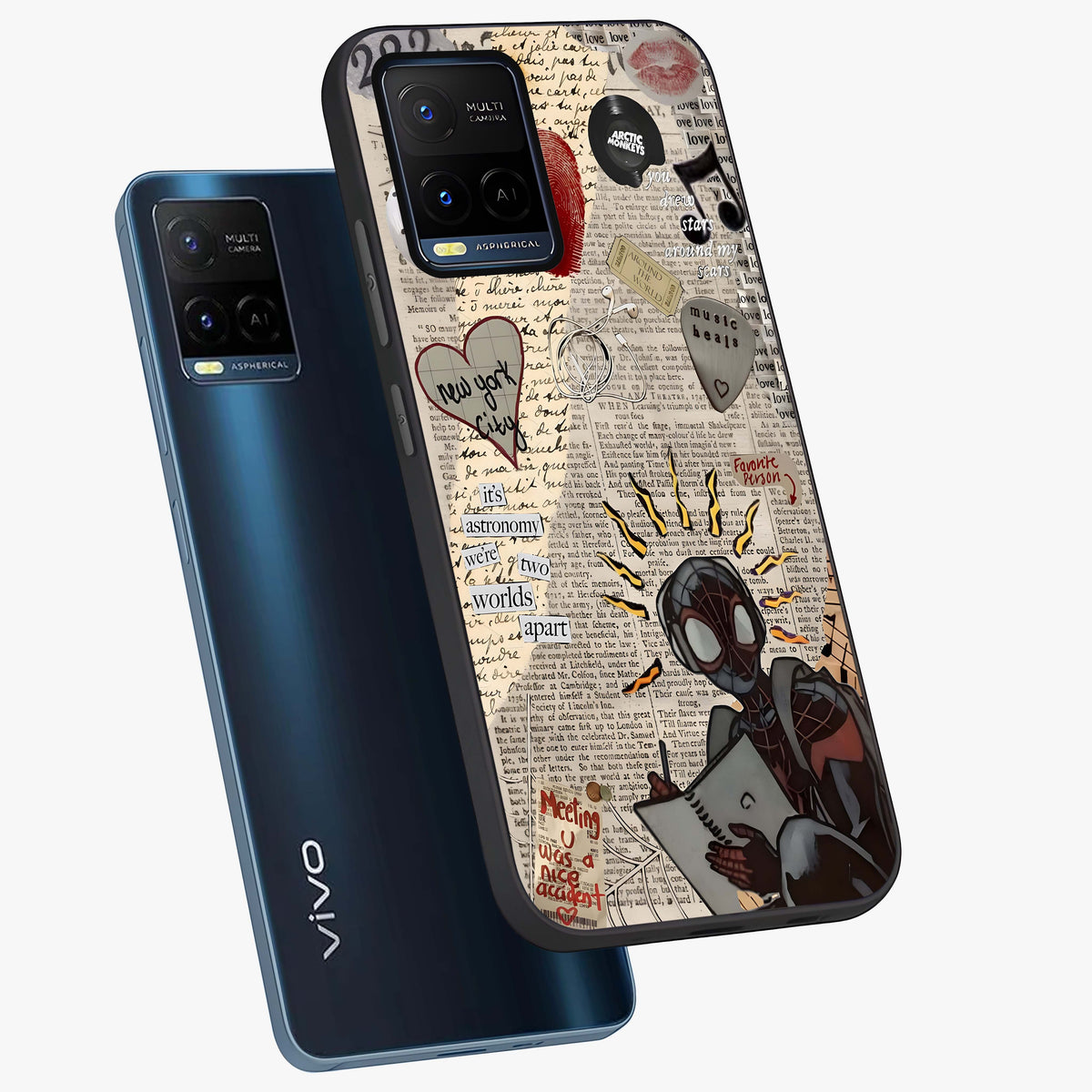 City Dream Sketch Glass Case displayed in angled mockup highlighting minimal city illustration with aesthetic sketch style.