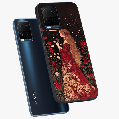 Crimson Dreams Glass Case displayed in angled mockup highlighting soft crimson aesthetic design with artistic theme.