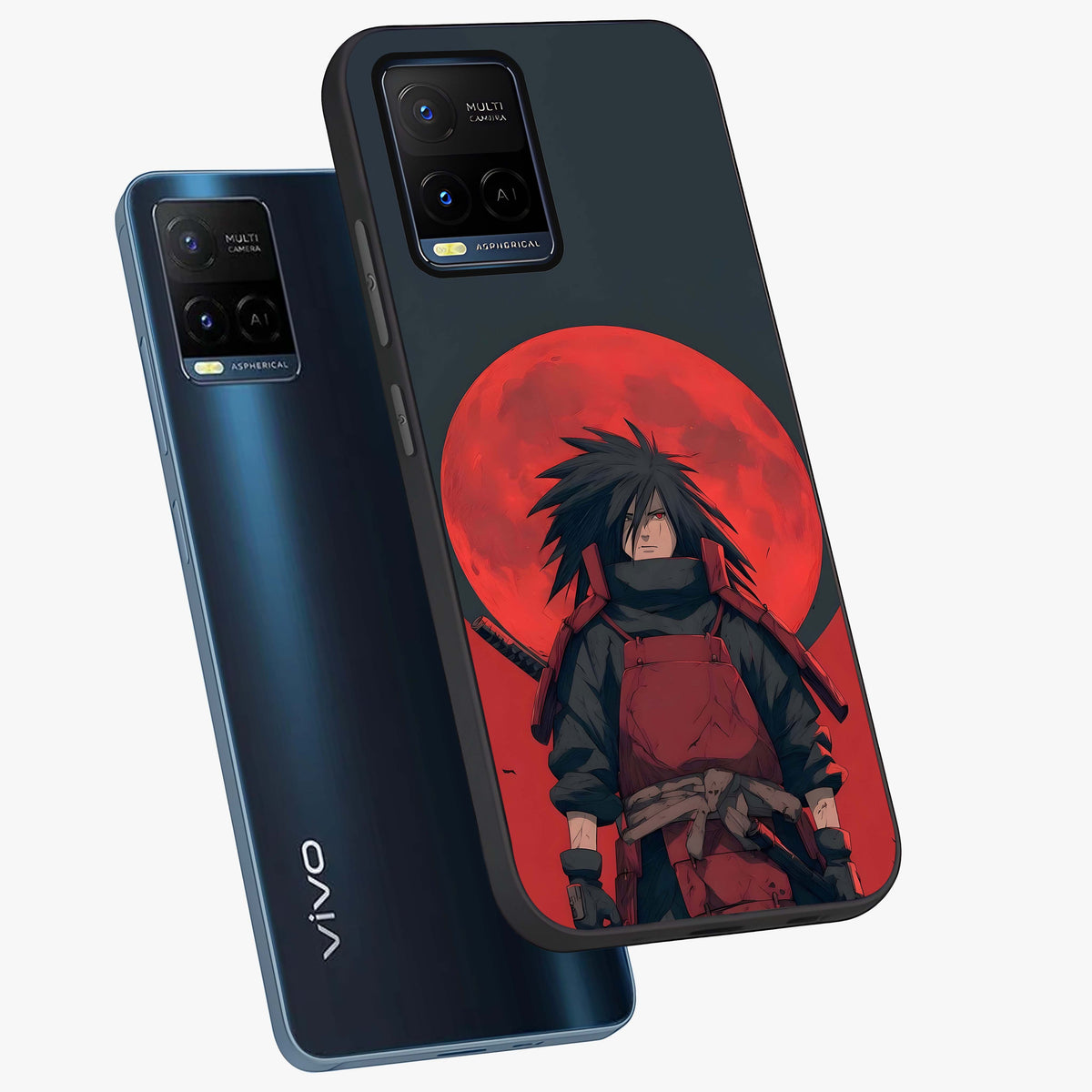 Crimson Moon Warlord Glass Case displayed in angled mockup highlighting dramatic crimson moon design with fantasy aesthetic.