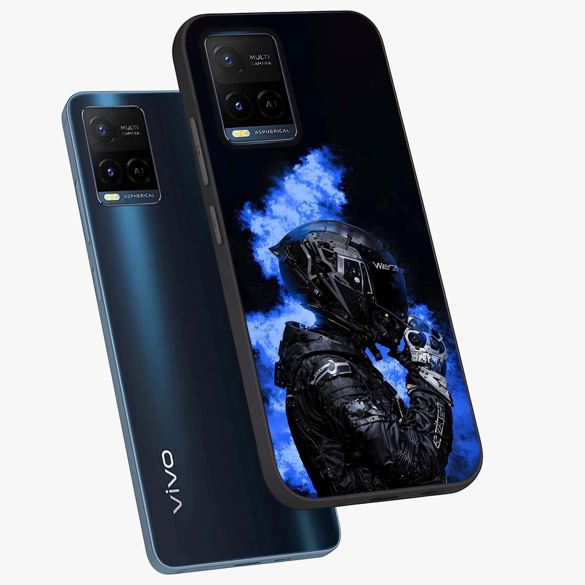 Cyber Sentinel Protocol Glass Case displayed in angled mockup highlighting digital cyber design with sci-fi aesthetic style.