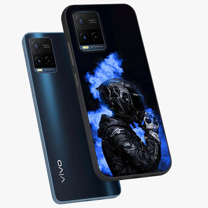 Cyber Sentinel Protocol Glass Case displayed in angled mockup highlighting digital cyber design with sci-fi aesthetic style.
