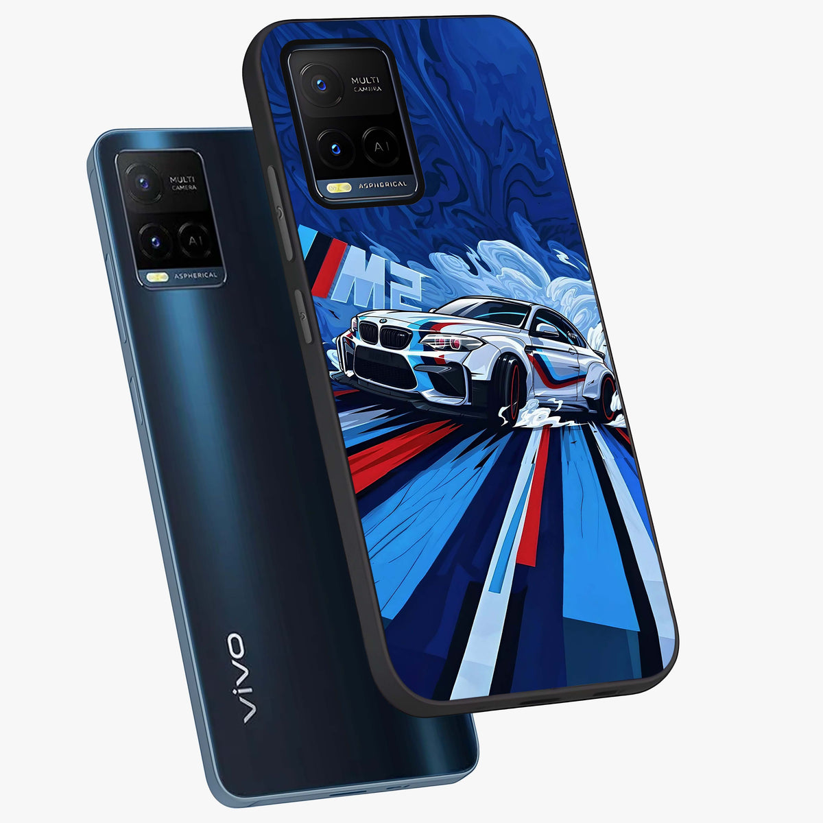 Drift Power Rush Glass Case displayed in angled mockup highlighting powerful drift car design with sporty aesthetic style.
