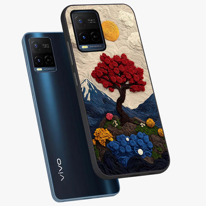 Eternal Nature Tapestry Glass Case displayed in angled mockup highlighting detailed botanical pattern with artistic aesthetic.