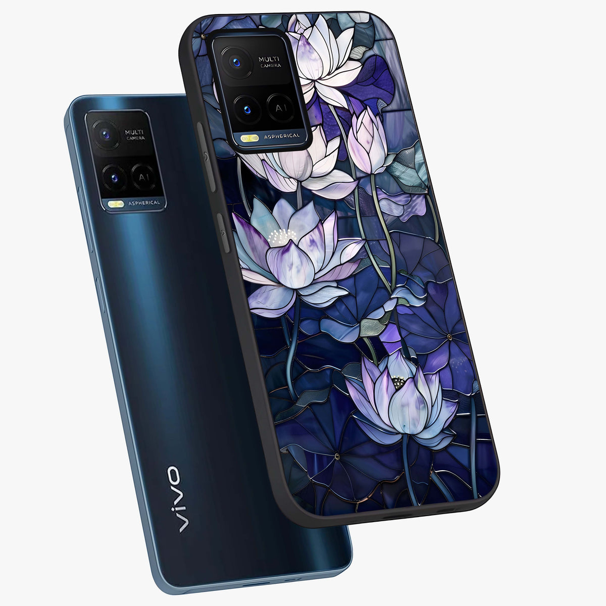 Gloss Petal Rush Glass Case displayed in angled mockup highlighting vibrant petal design with elegant floral aesthetic.
