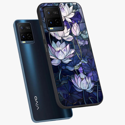 Gloss Petal Rush Glass Case displayed in angled mockup highlighting vibrant petal design with elegant floral aesthetic.