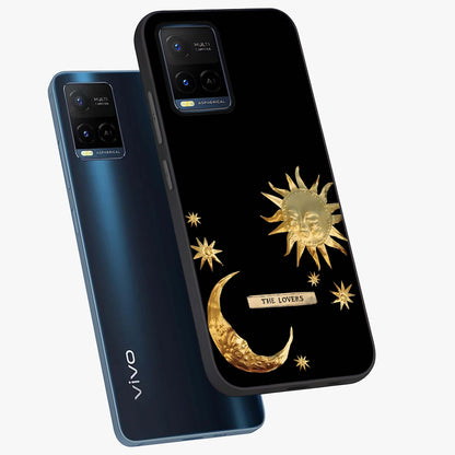 Gold Sun Blush Glass Case displayed in angled mockup highlighting radiant sun design with warm golden aesthetic.