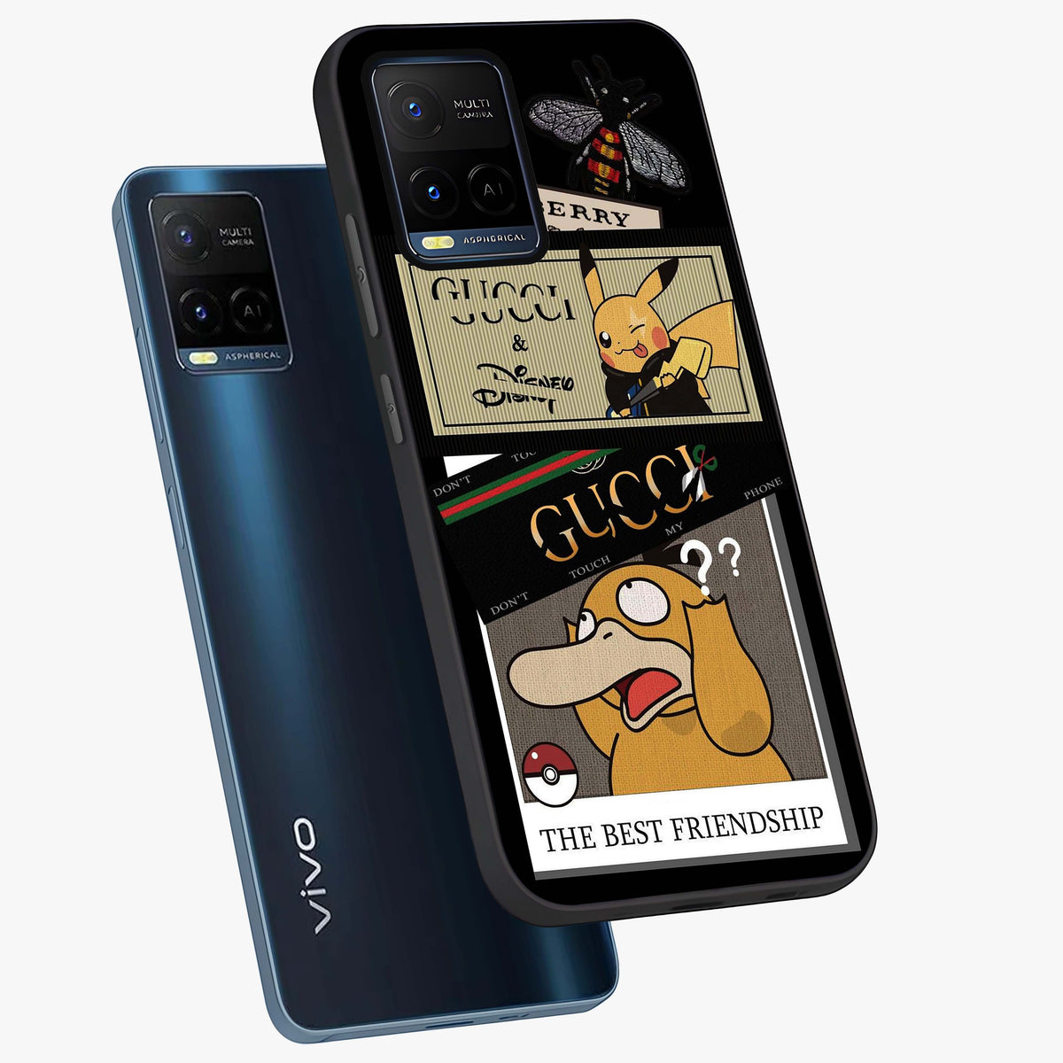 Gucci Play Mashup Glass Case displayed in angled mockup highlighting stylish fashion mashup design with bold aesthetic.