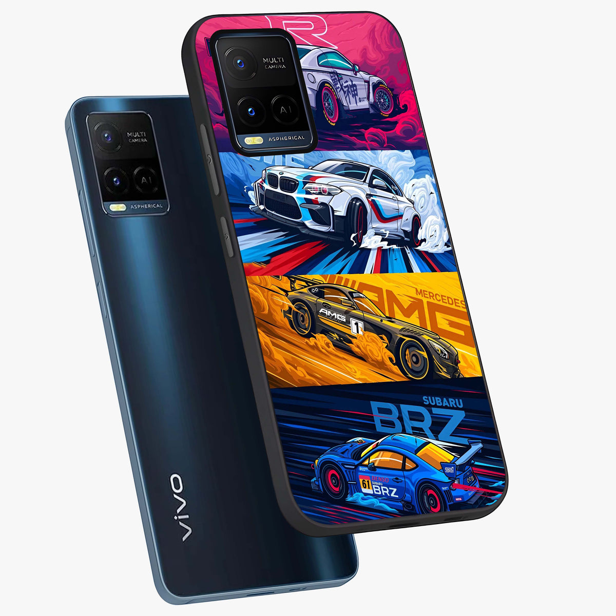 JDM Sports Car Glass Case displayed in angled mockup highlighting sleek Japanese racing car design with automotive aesthetic.