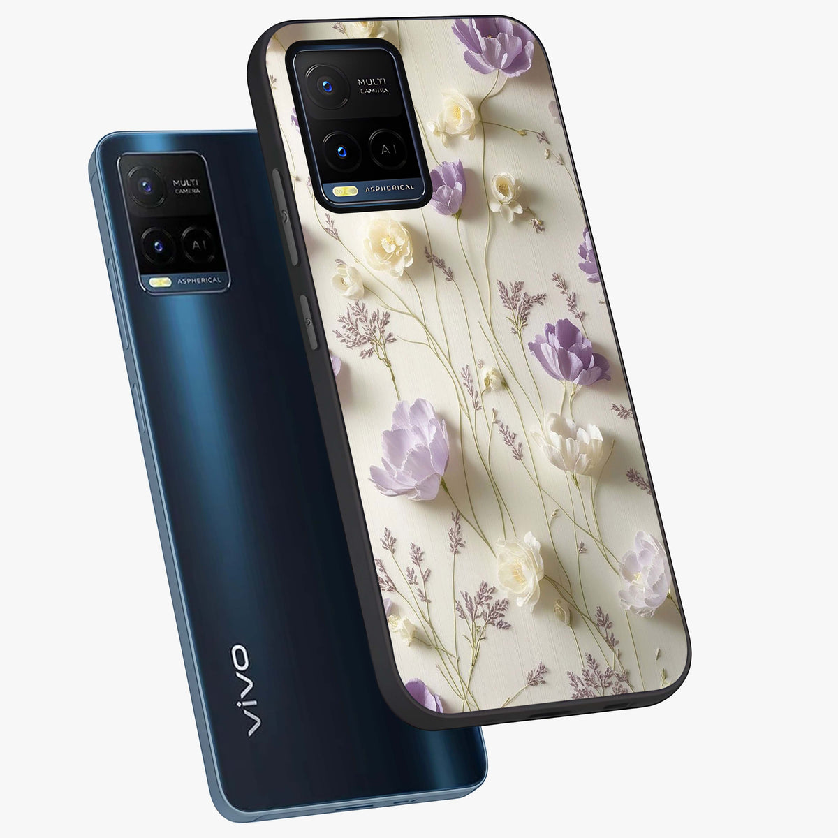 Lilac Breeze Harmony Glass Case displayed in angled mockup highlighting calm lilac breeze design with soothing aesthetic style.