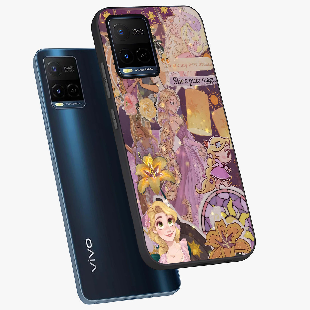Magical Tangled Dream Glass Case displayed in angled mockup highlighting whimsical fantasy design with magical aesthetic.