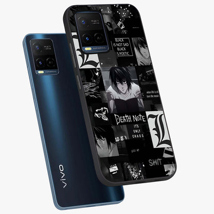 Midnight Chaos Mind Glass Case displayed in angled mockup highlighting chaotic artistic design with dramatic midnight aesthetic.