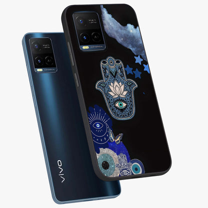 Mystic Hand Aura Glass Case displayed in angled mockup highlighting magical aura design with spiritual aesthetic style.