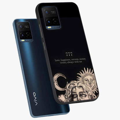 Mystic Victory Aura Glass Case displayed in angled mockup highlighting energetic aura design with bold mystical aesthetic.