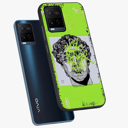 Neo Graffiti Rebellion Glass Case displayed in angled mockup highlighting urban street art design with rebellious aesthetic.