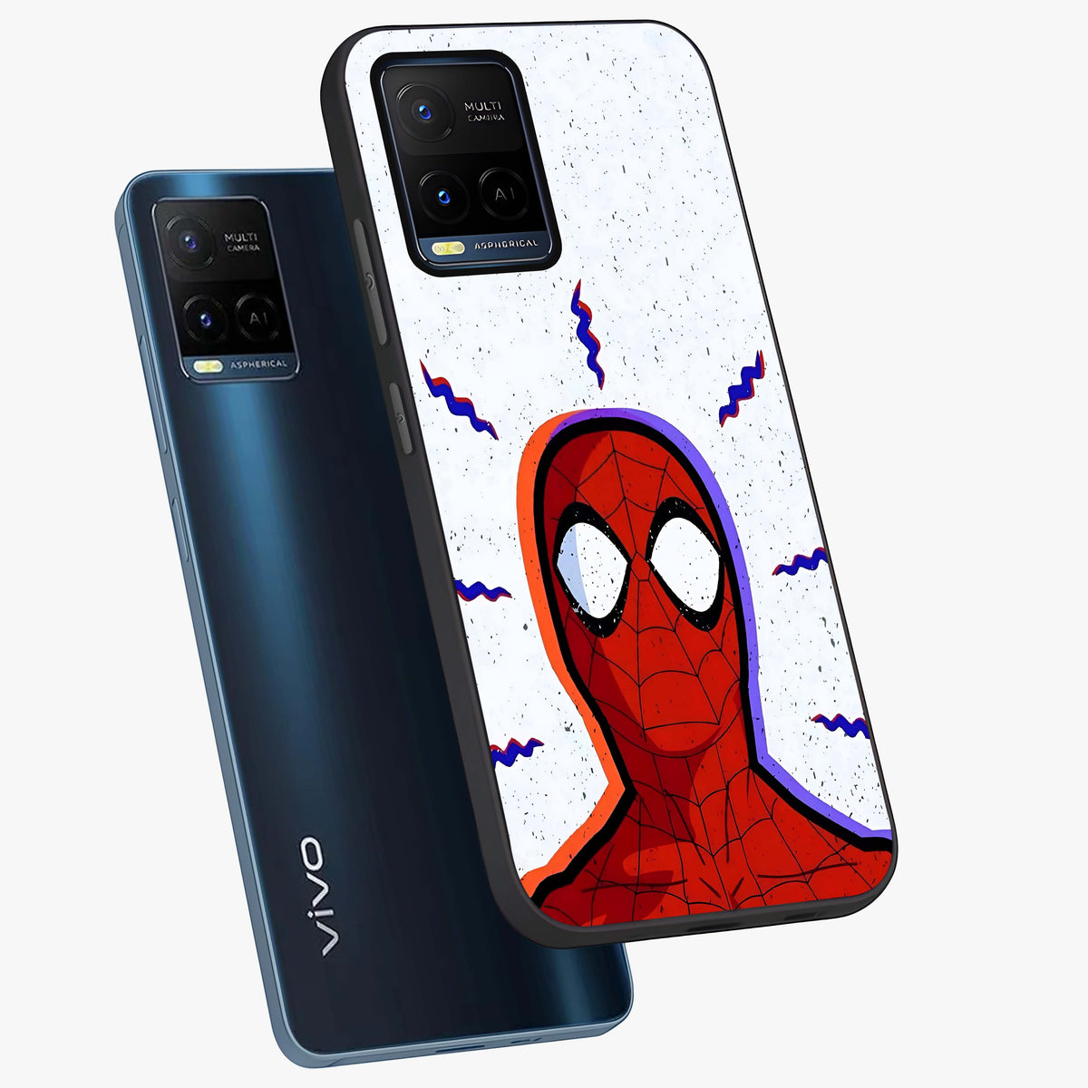 Omg Spiderman Glass Case displayed in angled mockup highlighting dynamic hero illustration with action comic aesthetic.