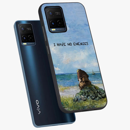 Peace Beyond War Glass Case displayed in angled mockup highlighting meaningful message design with artistic aesthetic style.