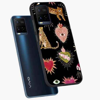 Sacred Jungle Heart Glass Case displayed in angled mockup highlighting lush tropical design with natural aesthetic style.