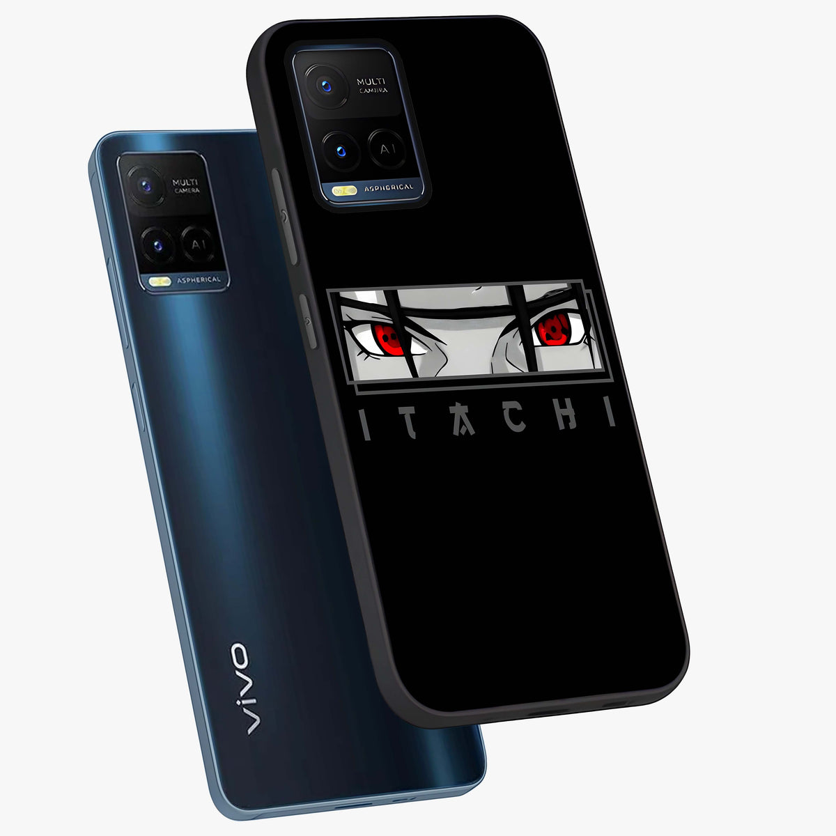 Scarlet Gaze Dominance Glass Case displayed in angled mockup highlighting intense visual design with bold scarlet aesthetic.