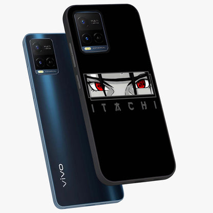 Scarlet Gaze Dominance Glass Case displayed in angled mockup highlighting intense visual design with bold scarlet aesthetic.
