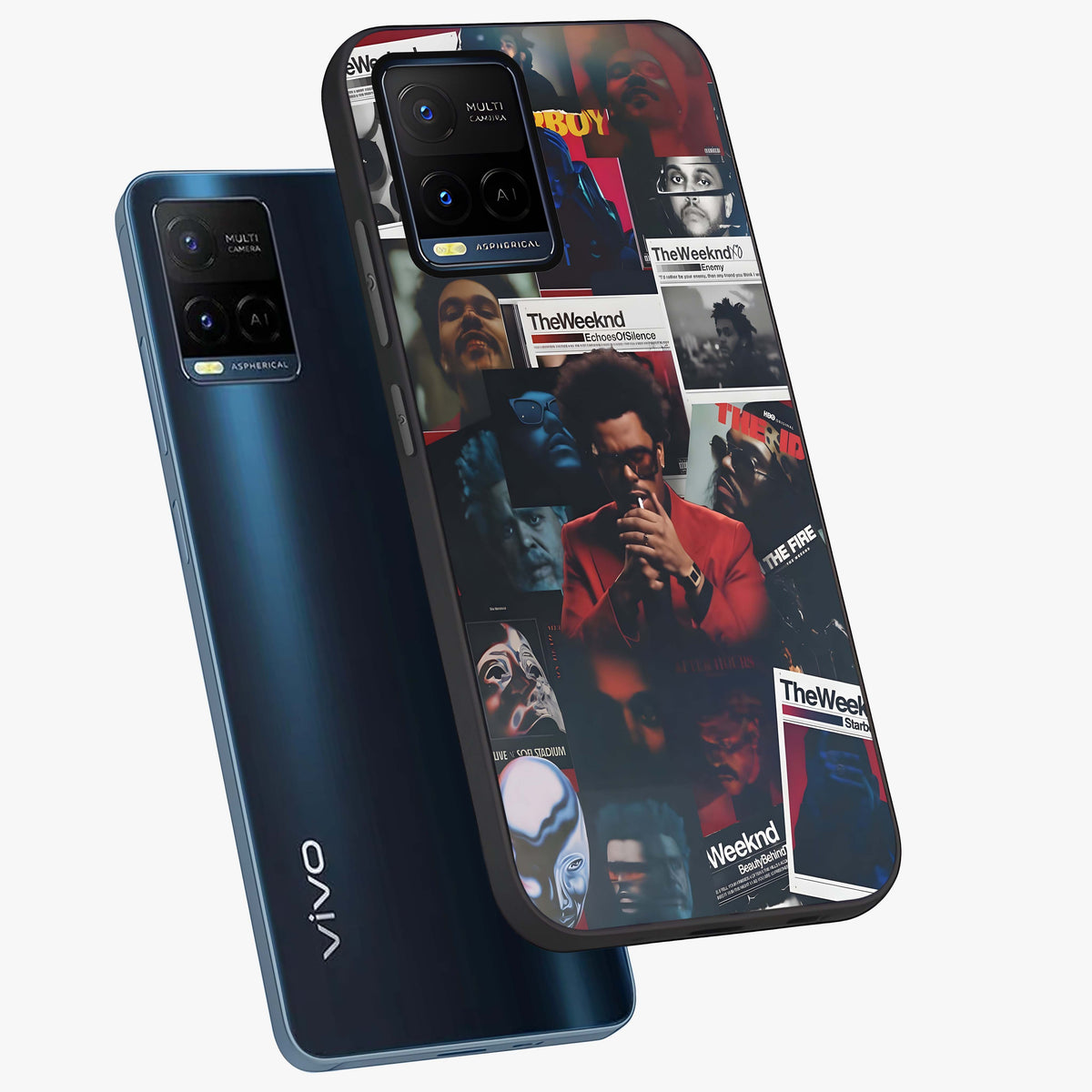 The Weeknd Glass Case displayed in angled mockup highlighting stylish pop culture inspired design with modern aesthetic.
