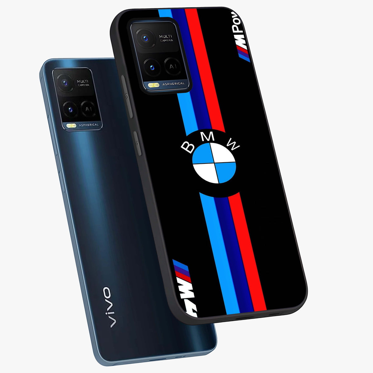 Turbo BMW Beast Glass Case displayed in angled mockup highlighting sleek racing car design with bold automotive aesthetic.