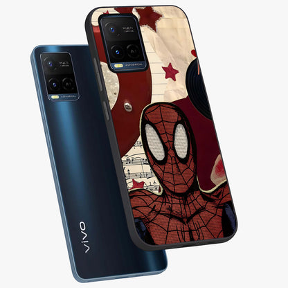 Web Warrior Vibes Glass Case displayed in angled mockup highlighting dynamic web design with comic style aesthetic.