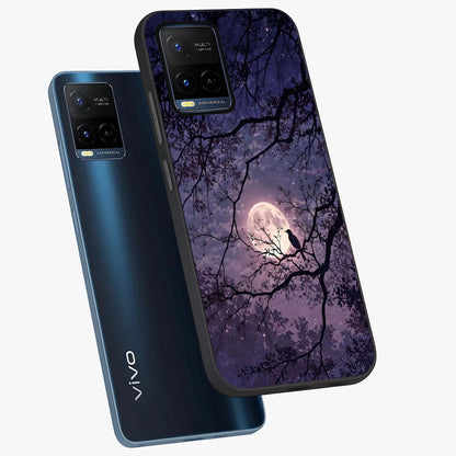 Whispering Moon Silence Glass Case displayed in angled mockup highlighting calm lunar design with dreamy night aesthetic.
