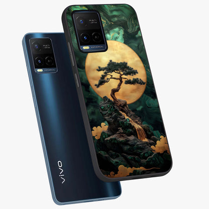 Zen Moon Rise Glass Case displayed in angled mockup highlighting peaceful lunar design with zen aesthetic style.