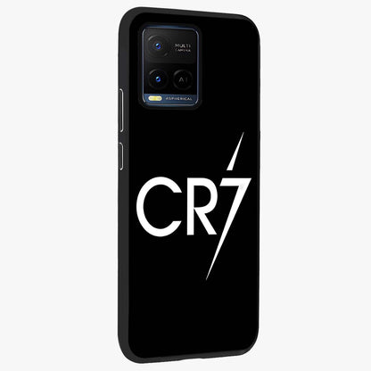 Cr7 Elite Strike Glass Case upright view showcasing energetic football inspired design with modern sports aesthetic.
