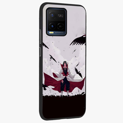 Crimson Crow Ascension Glass Case upright view showcasing dramatic crow artwork with bold gothic theme.