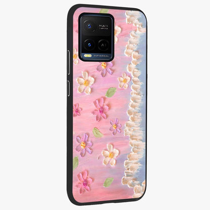 Dreamy Painted Garden Glass Case upright view showcasing vibrant floral garden artwork with artistic nature theme.
