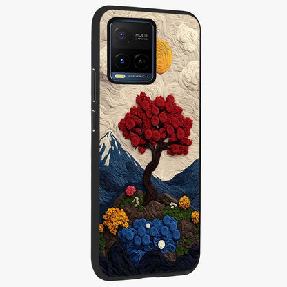 Eternal Nature Tapestry Glass Case upright view showcasing elegant nature tapestry design with decorative style.
