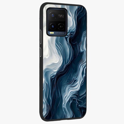 Ethereal Paper Marble Glass Case upright view showcasing smooth marble artwork with refined minimalist theme.