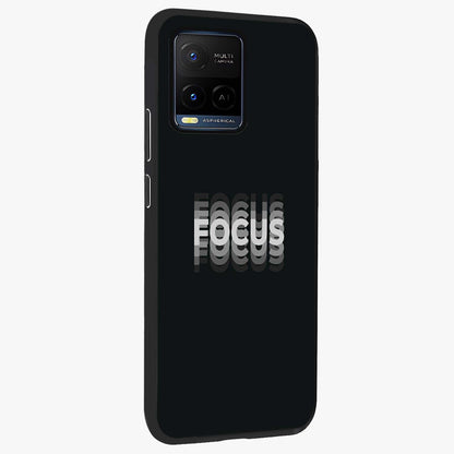 Focus Mode On Glass Case upright view showcasing strong typography statement with sleek motivational theme.