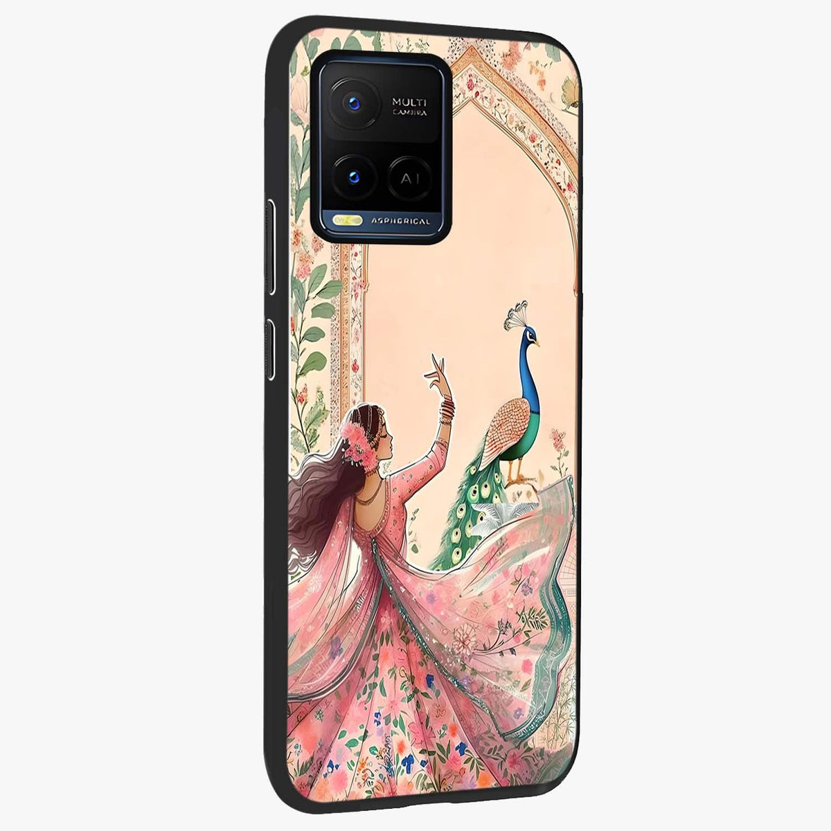 Royal Grace Muse Glass Case upright view showcasing stylish artistic artwork with sophisticated royal theme.