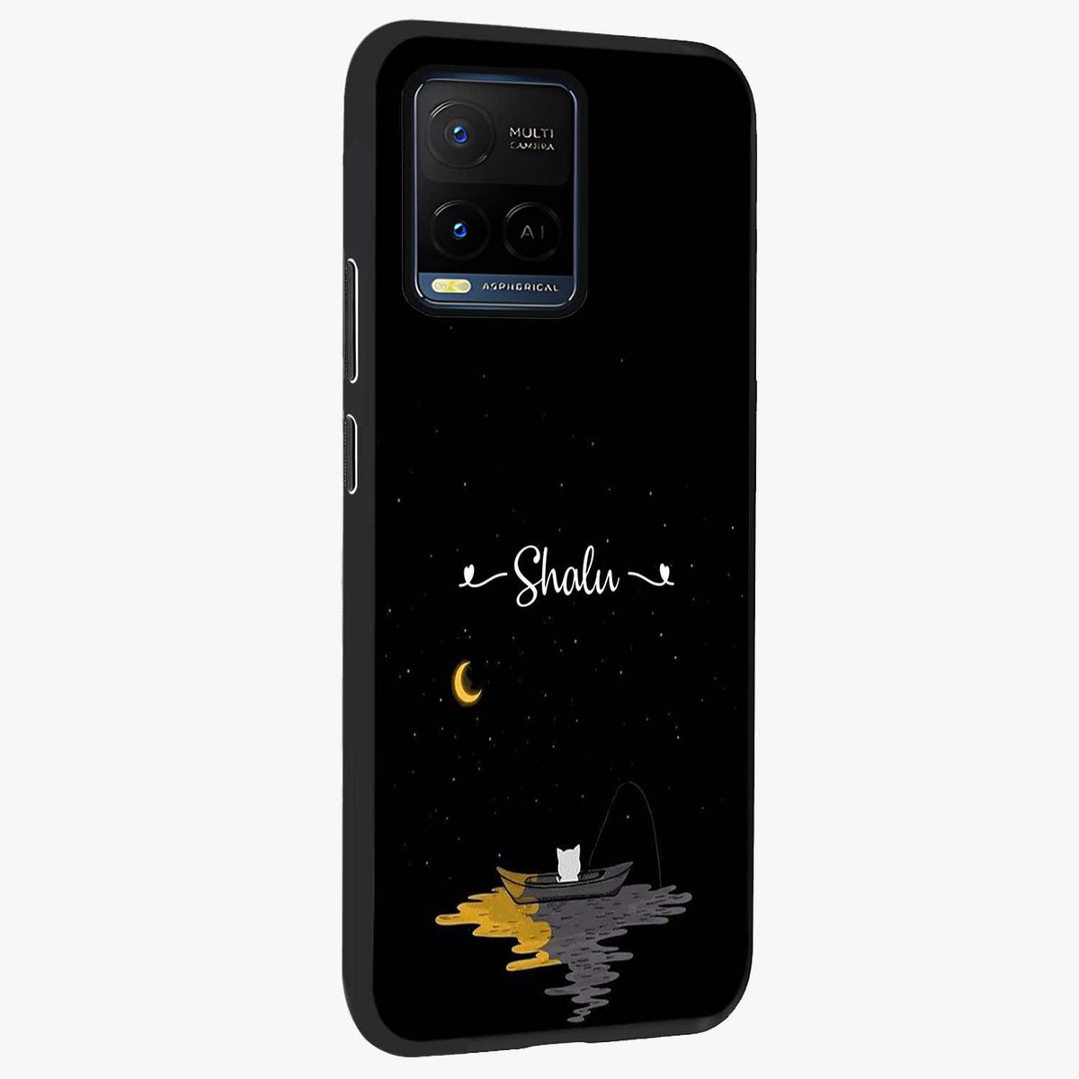 Silent Night Row Glass Case upright view showcasing tranquil night artwork with serene landscape theme.