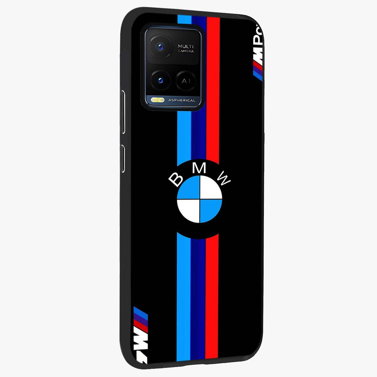 Turbo BMW Beast Glass Case upright view showcasing powerful car artwork with modern motorsport theme.