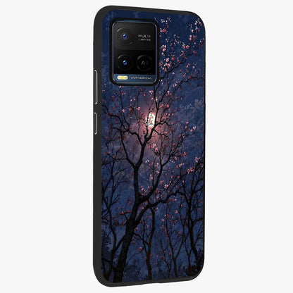 Twilight Sakura Serenade Glass Case upright view showcasing beautiful cherry blossom artwork with serene evening theme.