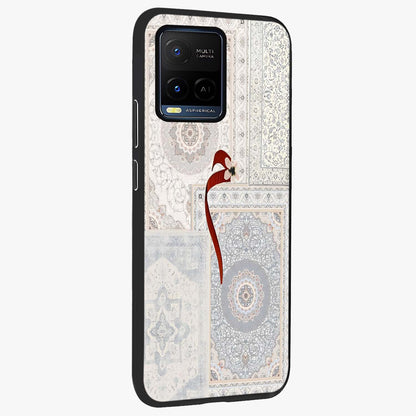 White Aesthetic Bow Glass Case upright view showcasing delicate ribbon bow artwork with cute minimalist theme.