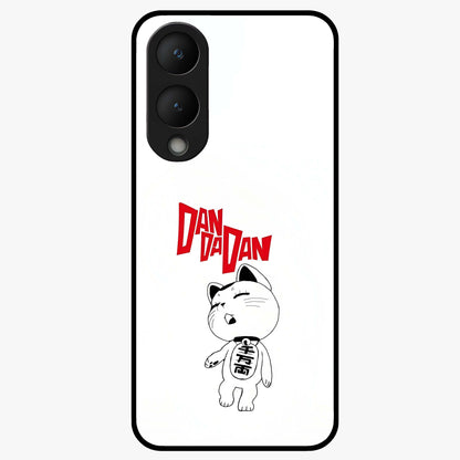Playful Spirit Charm Glass Case showing flat back view with cheerful charm themed artwork and glossy glass finish.