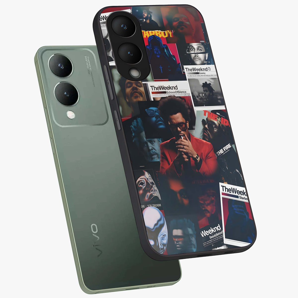 The Weeknd Glass Case displayed in angled mockup highlighting stylish pop culture inspired design with modern aesthetic.