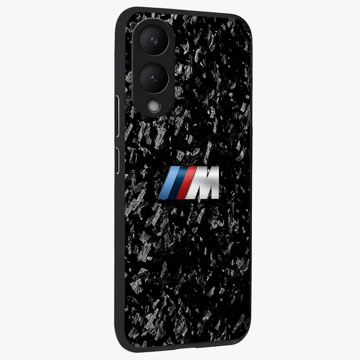 Carbon Speed Mark Glass Case upright view showcasing modern carbon speed graphic with bold automotive theme.