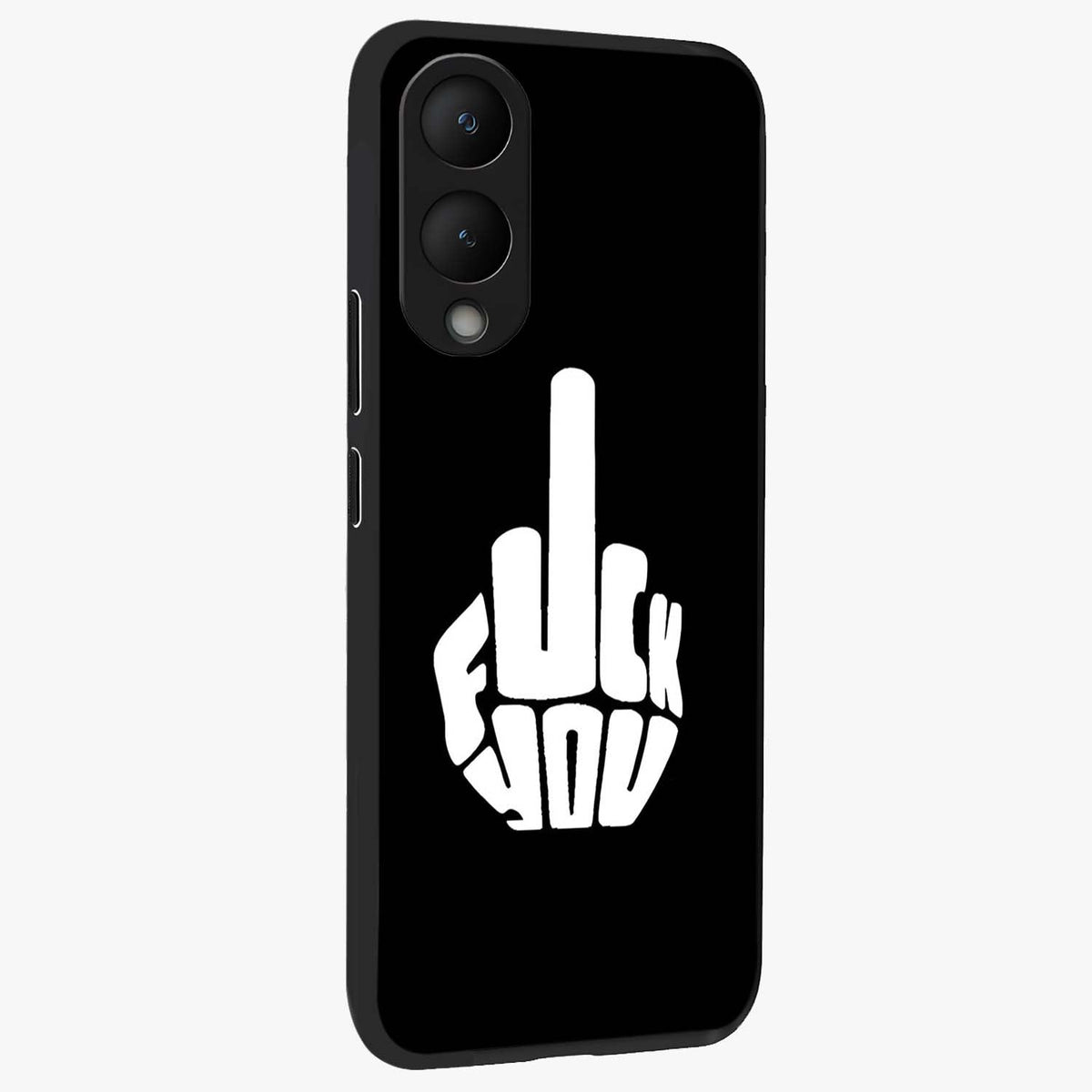 Rebel Mode On Glass Case upright view showcasing striking statement artwork with bold rebellious theme.
